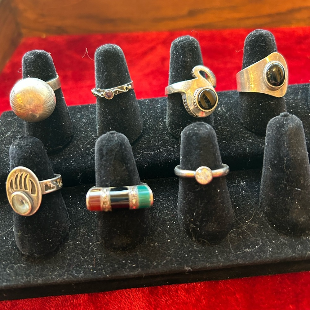 7 Sterling Rings various styles sizes